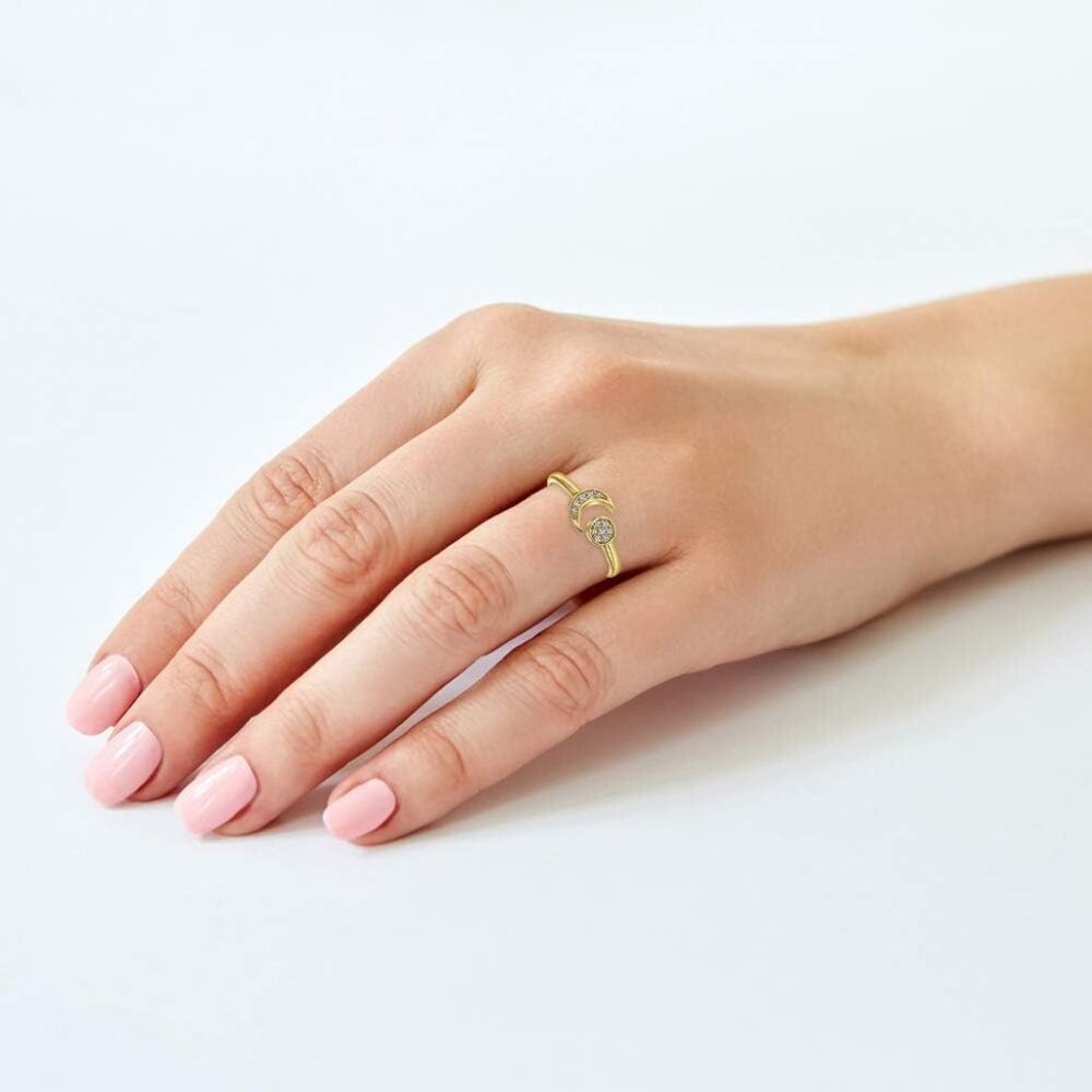 Moon Sun Star Diamond Stackable Open Ring For Wom… - image 3